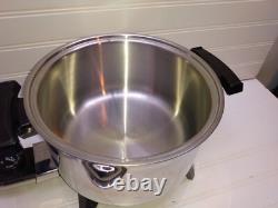 Kitchen Craft 5 Qt Electric Dutch Oven Liquid Core Stainless Slow Cooker Pan Lid