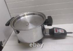 Kitchen Craft 5 Qt Electric Dutch Oven Liquid Core Stainless Slow Cooker Pan Lid