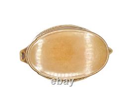 LARGE STAUB 5 qt CARMEL CAST IRON CHICKEN DUTCH OVEN ROASTER POT with LID FRANCE