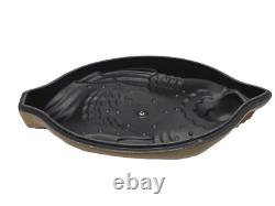 LARGE STAUB 5 qt CARMEL CAST IRON CHICKEN DUTCH OVEN ROASTER POT with LID FRANCE