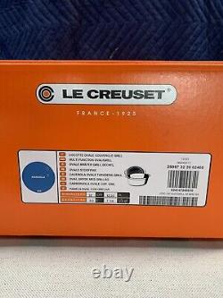 LE CREUSET 2 in 1 CAST IRON Doufeu Dutch Oven Grill Lid OVAL 7 1/4 BLUE