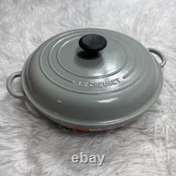 LE CREUSET 30 French Dutch Oven With Lid In Rare Pastel Gray Made In France New