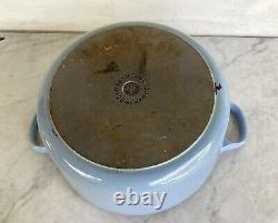 LE CREUSET 3.5 Quart Light Blue Dutch Oven With Lid #22 Rare Color
