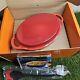 Le Creuset Cast Iron Dutch Oven Grill Lid Oval 4.5qt 28cm Red Cherry Nib (s4)