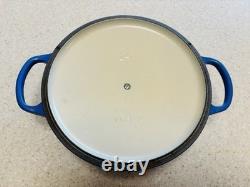 LE CREUSET CAST IRON ENAMEL BLUE #24 DUTCH OVEN STOCK POT 4.5 QT With LID FRANCE