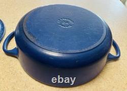 LE CREUSET CAST IRON ENAMEL BLUE #24 DUTCH OVEN STOCK POT 4.5 QT With LID FRANCE