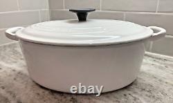 LE CREUSET ENAMELED CAST IRON OVAL WHITE DUTCH OVEN 3.5 Qt #27 EUC