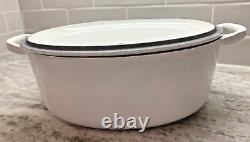 LE CREUSET ENAMELED CAST IRON OVAL WHITE DUTCH OVEN 3.5 Qt #27 EUC