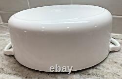 LE CREUSET ENAMELED CAST IRON OVAL WHITE DUTCH OVEN 3.5 Qt #27 EUC