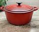 Le Creuset Enameled Cast Iron Dutch Oven Round 26 Red-see Chipped Interior