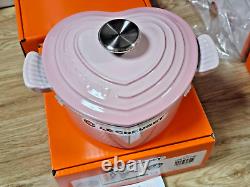 LE CREUSET Heart Shaped Cocotte D'amour Cast Iron Dutch Oven 2L SHELL PINK NIB