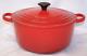 Le Creuset Red Ceramic Coated Cast Iron Dutch Oven #22 3.5 Quart Exuc Clean