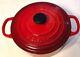 Le Creuset Red Ceramic Coated Cast Iron Dutch Oven #22 3.5 Quart New