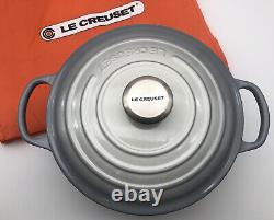 LE CREUSET Round Enamel Cast Iron Dutch Oven Pot Cookware 4.5 qt Flint Oyster