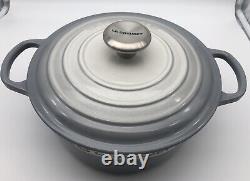 LE CREUSET Round Enamel Cast Iron Dutch Oven Pot Cookware 4.5 qt Flint Oyster