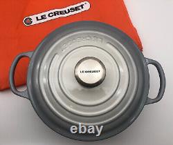 LE CREUSET Round Enamel Cast Iron Dutch Oven Pot Cookware 4.5 qt Flint Oyster