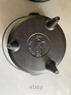 LODGE 1QT 6 Seasoned Cast Iron Camp Dutch Oven Pot 3-Leg Discon HTF #6CO