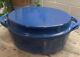 La Creuset Oval Dutch Oven Doufeu#28 Withgrill Lid Marseille Blue Mint R149