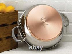 Lagostina Giada LE 4Qt Dutch Oven w Lid Stainless Steel & Copper NIB Free Ship