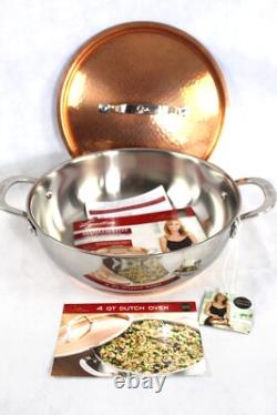Lagostina Giada Limited Ed. 4Qt. Dutch Oven Stainless Steel/Hammered Copper Lid