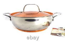 Lagostina Giada Limited Ed. 4Qt. Dutch Oven Stainless Steel/Hammered Copper Lid
