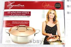Lagostina Giada Limited Ed. 4Qt. Dutch Oven Stainless Steel/Hammered Copper Lid