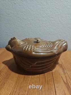 Large Staub 5 qt Cast Iron Coquette Dutch Oven Roaster with Lid Pre-owned Rare