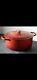 Lecreusetnew 5.25qt Signature Round French Dutch Oven Cerise, Red Color. Nib