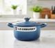Le Creuset 14.5cm Cast Iron Dutch Oven 1 Qt Marine Blue Enamel Cocotte Ronde