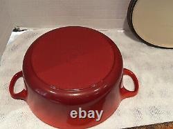 Le Creuset #18 Dutch Oven Red 7 Inch 2 Qt Round with Lid Near Mint