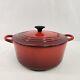 Le Creuset #22 Dutch Oven With Lid Red 3.5 Quart Made In France Enamel Cast Iron