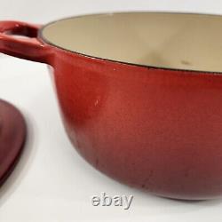 Le Creuset #22 Dutch Oven with Lid Red 3.5 Quart Made in France Enamel Cast Iron