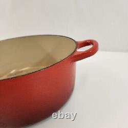 Le Creuset #22 Dutch Oven with Lid Red 3.5 Quart Made in France Enamel Cast Iron