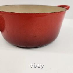 Le Creuset #22 Dutch Oven with Lid Red 3.5 Quart Made in France Enamel Cast Iron