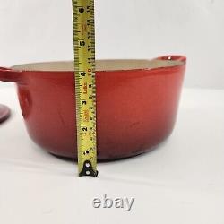 Le Creuset #22 Dutch Oven with Lid Red 3.5 Quart Made in France Enamel Cast Iron