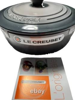 Le Creuset #22 Signature Cast Iron Shallow Round Dutch Oven in Oyster Gray + Lid