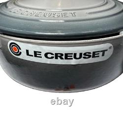 Le Creuset #22 Signature Cast Iron Shallow Round Dutch Oven in Oyster Gray + Lid