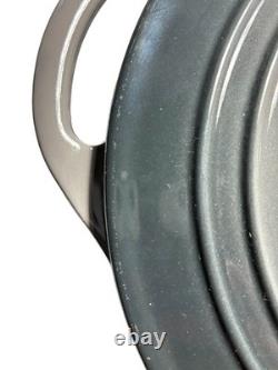 Le Creuset #22 Signature Cast Iron Shallow Round Dutch Oven in Oyster Gray + Lid