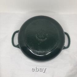 Le Creuset #24 3.5qt Classic French Dutch Oven Dark Green Silver Knob