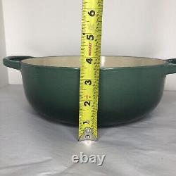 Le Creuset #24 3.5qt Classic French Dutch Oven Dark Green Silver Knob