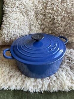 Le Creuset #24 Dutch Oven Cobalt Blue cast iron Luxury RARE