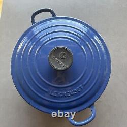 Le Creuset #24 Dutch Oven Cobalt Blue cast iron Luxury RARE