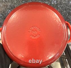 Le Creuset #24 Dutch Oven with Lid Red 3.5 Quart Made in France Enamel Cast Iron