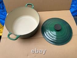 Le Creuset 24 Green Enameled Cast Iron 4.5 Qt Stockpot French Dutch Oven Pan Lid