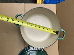 Le Creuset 24 Green Enameled Cast Iron 4.5 Qt Stockpot French Dutch Oven Pan Lid