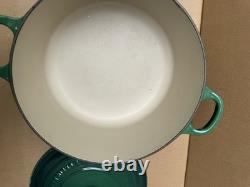 Le Creuset 24 Green Enameled Cast Iron 4.5 Qt Stockpot French Dutch Oven Pan Lid