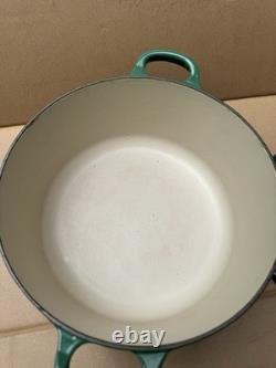 Le Creuset 24 Green Enameled Cast Iron 4.5 Qt Stockpot French Dutch Oven Pan Lid