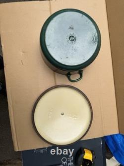 Le Creuset 24 Green Enameled Cast Iron 4.5 Qt Stockpot French Dutch Oven Pan Lid