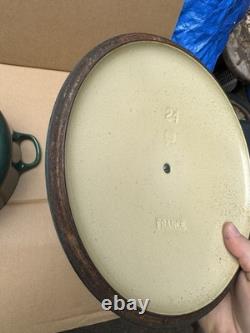 Le Creuset 24 Green Enameled Cast Iron 4.5 Qt Stockpot French Dutch Oven Pan Lid