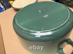 Le Creuset 24 Green Enameled Cast Iron 4.5 Qt Stockpot French Dutch Oven Pan Lid